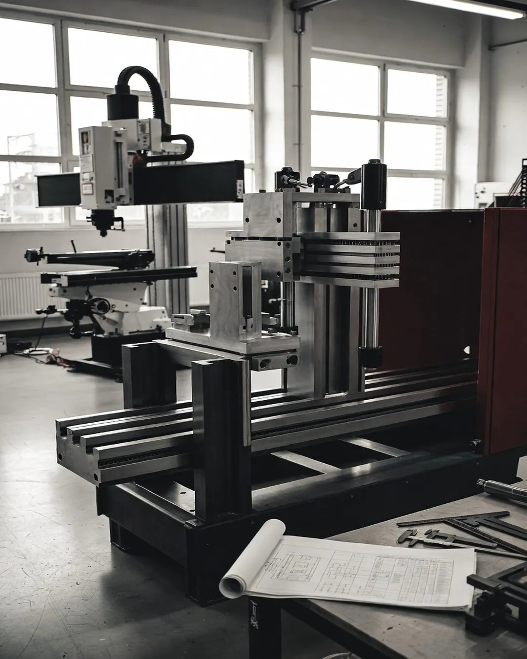 Sondermaschine im Aufbau bei Eckardt Systems, Bretten.